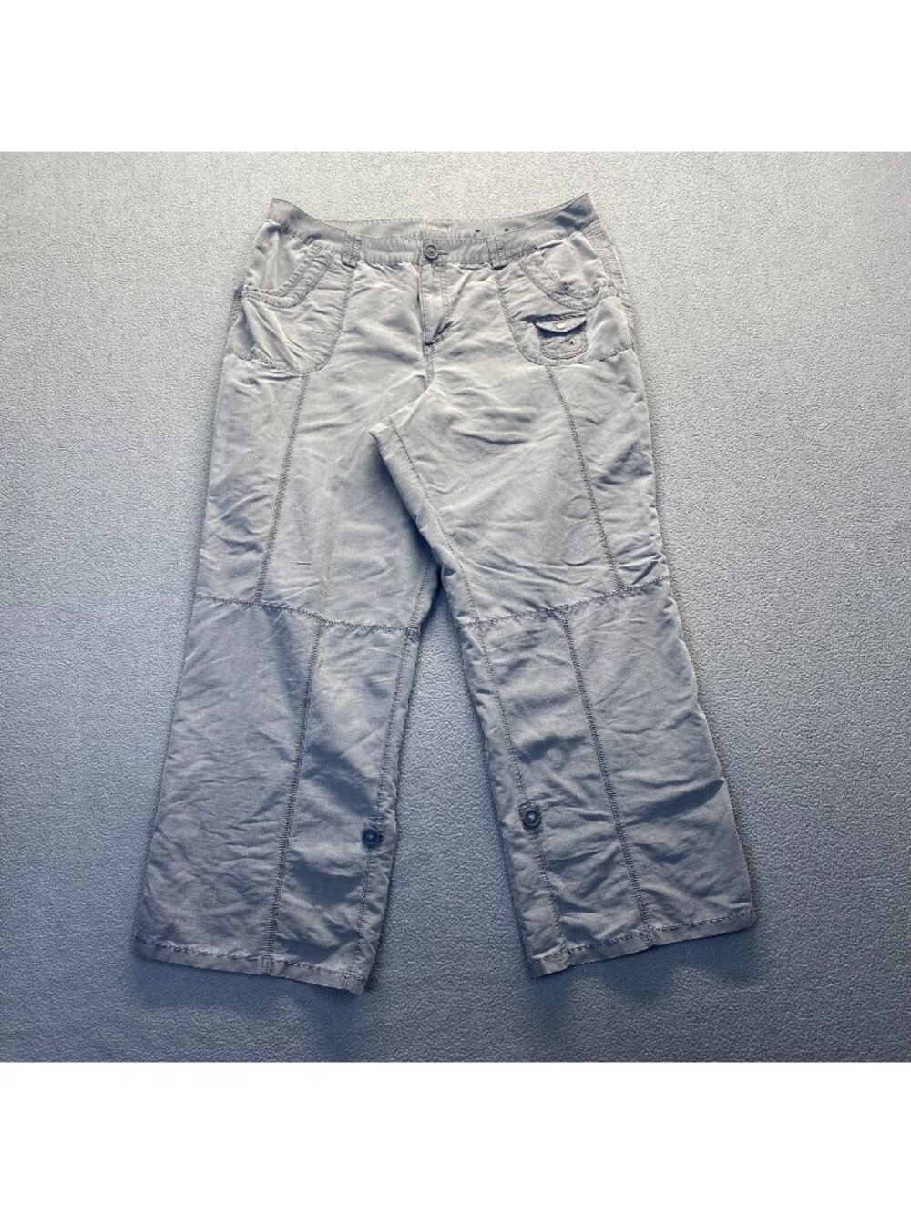 Lane Bryant Easy Pant satin cargo jogger gunmetal gray Size 16,Zipper,Pockets